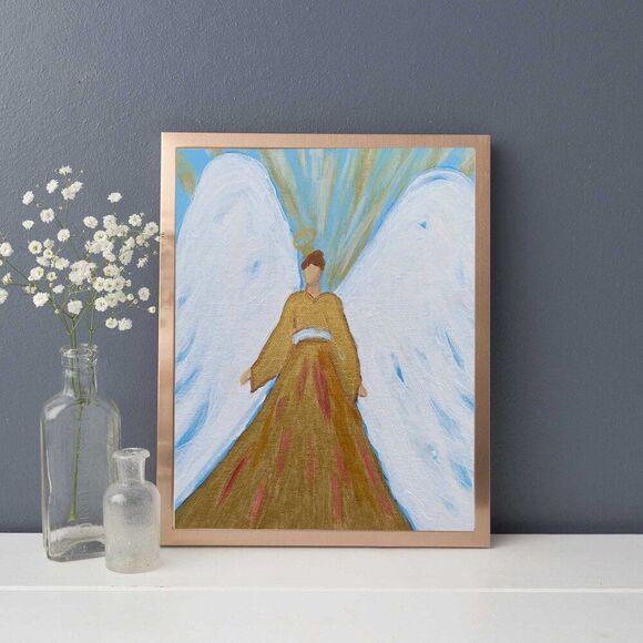 Angel Painting Perfect Religious Room Décor Celestial Serenity Christmas Angel - Picture 4 of 7